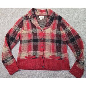 Denim & Supply Ralph Lauren Plaid Sweater Shawl Collar Cardigan Wool Blend Sz XL